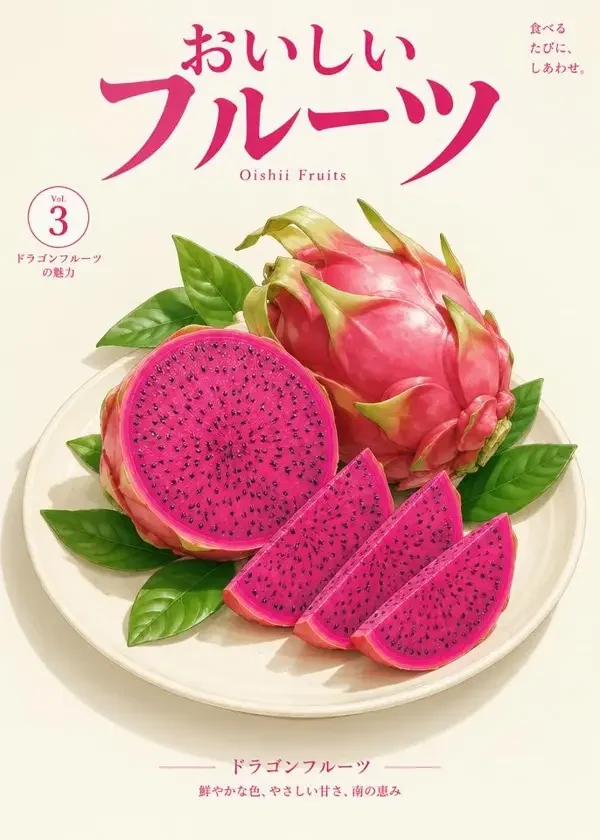 甜味火龙果 封面，治愈日常作品