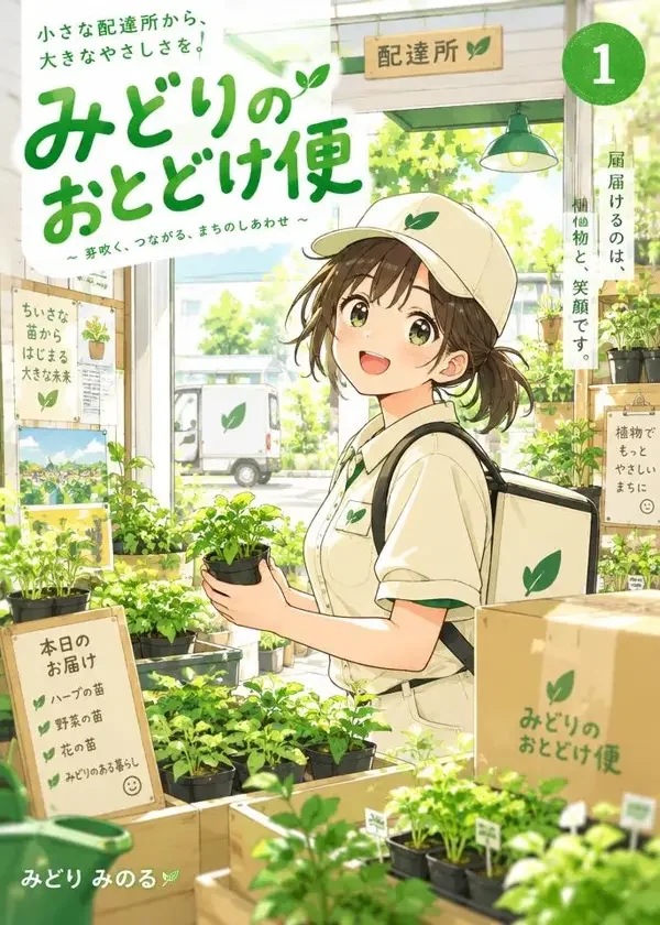 嫩绿快递站 封面，治愈日常作品